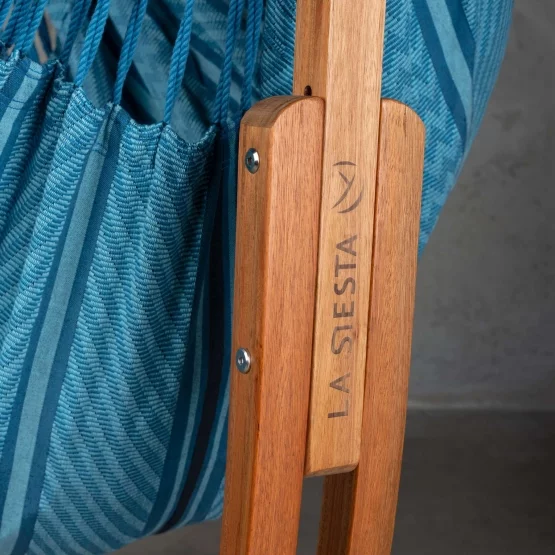 La Siesta Udine Organic Blue Zebra hanging chair with frame UDU18-Z3